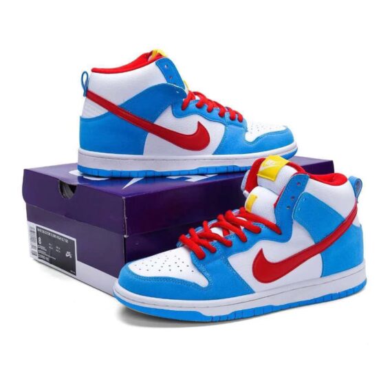 ⁦נייק דאנק- NIKE DUNK HIGH White Blue Red⁩ – תמונה ⁦4⁩