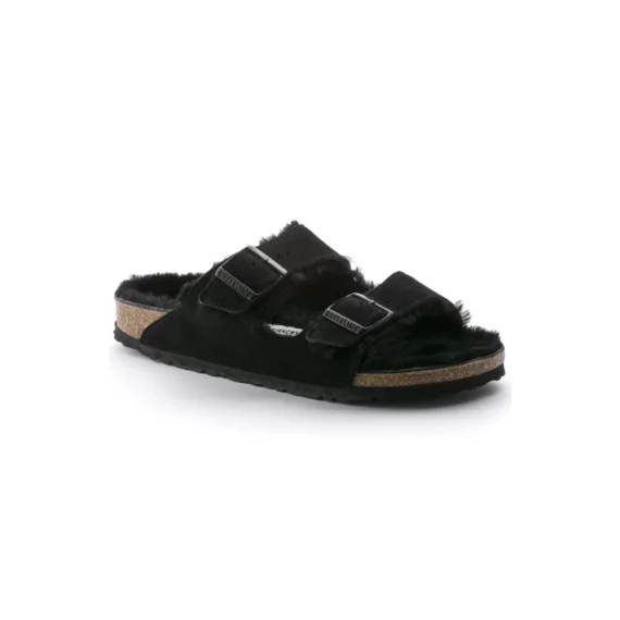 ⁦כפכפי בירקנשטוק | Birkenstock Arizona fur All Black⁩ – תמונה ⁦2⁩