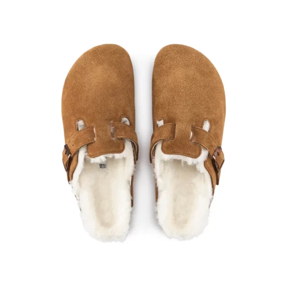 ⁦כפכפי בירקנשטוק | Birkenstock Boston Shearling Brown⁩ – תמונה ⁦5⁩