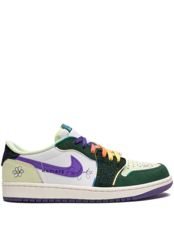 נייק ג'ורדן -NIKE AIR JORDAN 1 LOW - Green/purple/white