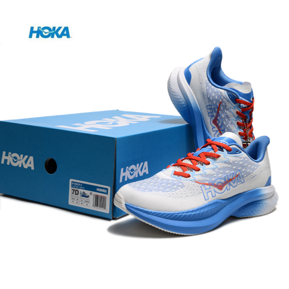 ⁦נעלי הוקה - HOKA MACH 6 White Blue⁩ – תמונה ⁦4⁩