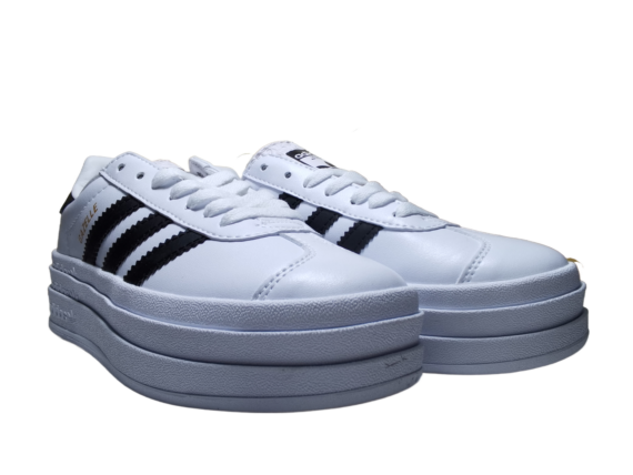 ⁦אדידס גאזל- ADIDAS GAZELLE BOLD SHOES White Black⁩ – תמונה ⁦2⁩