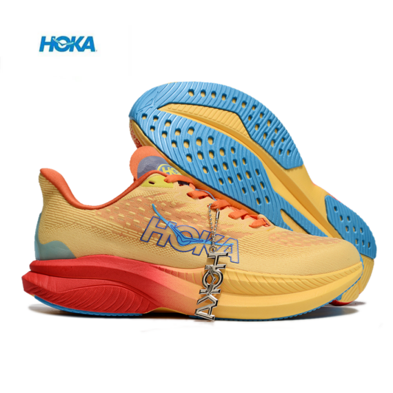 ⁦נעלי הוקה - HOKA MACH 6 Yellow Red⁩ – תמונה ⁦2⁩