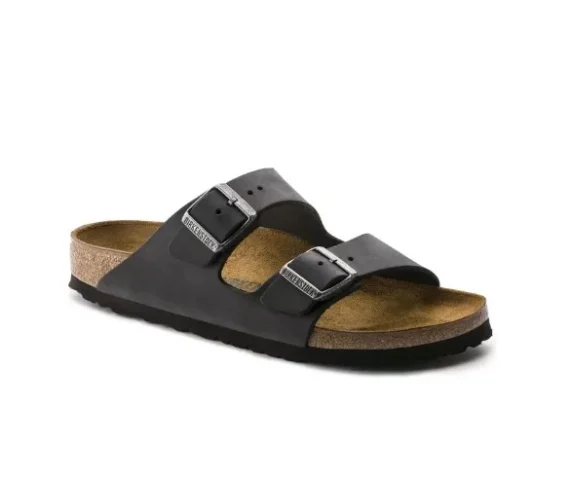 ⁦כפכפי בירקנשטוק | Birkenstock Arizona fur Leather Black⁩ – תמונה ⁦2⁩