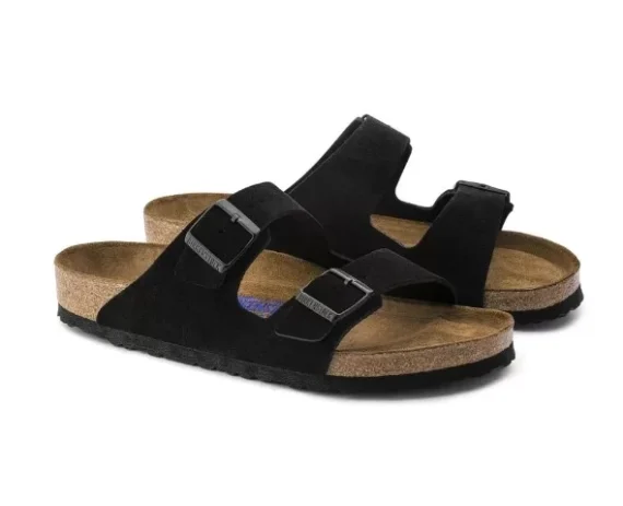 ⁦כפכפי בירקנשטוק | Birkenstock Arizona fur Suede Black⁩ – תמונה ⁦3⁩