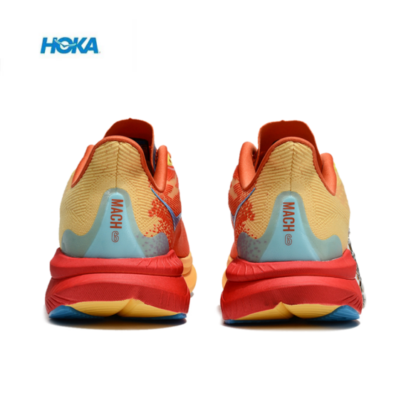 ⁦נעלי הוקה - HOKA MACH 6 Yellow Red⁩ – תמונה ⁦6⁩