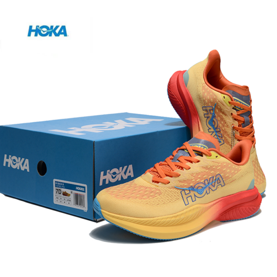 ⁦נעלי הוקה - HOKA MACH 6 Yellow Red⁩ – תמונה ⁦3⁩