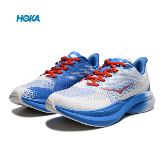 ⁦נעלי הוקה - HOKA MACH 6 White Blue⁩ – תמונה ⁦6⁩